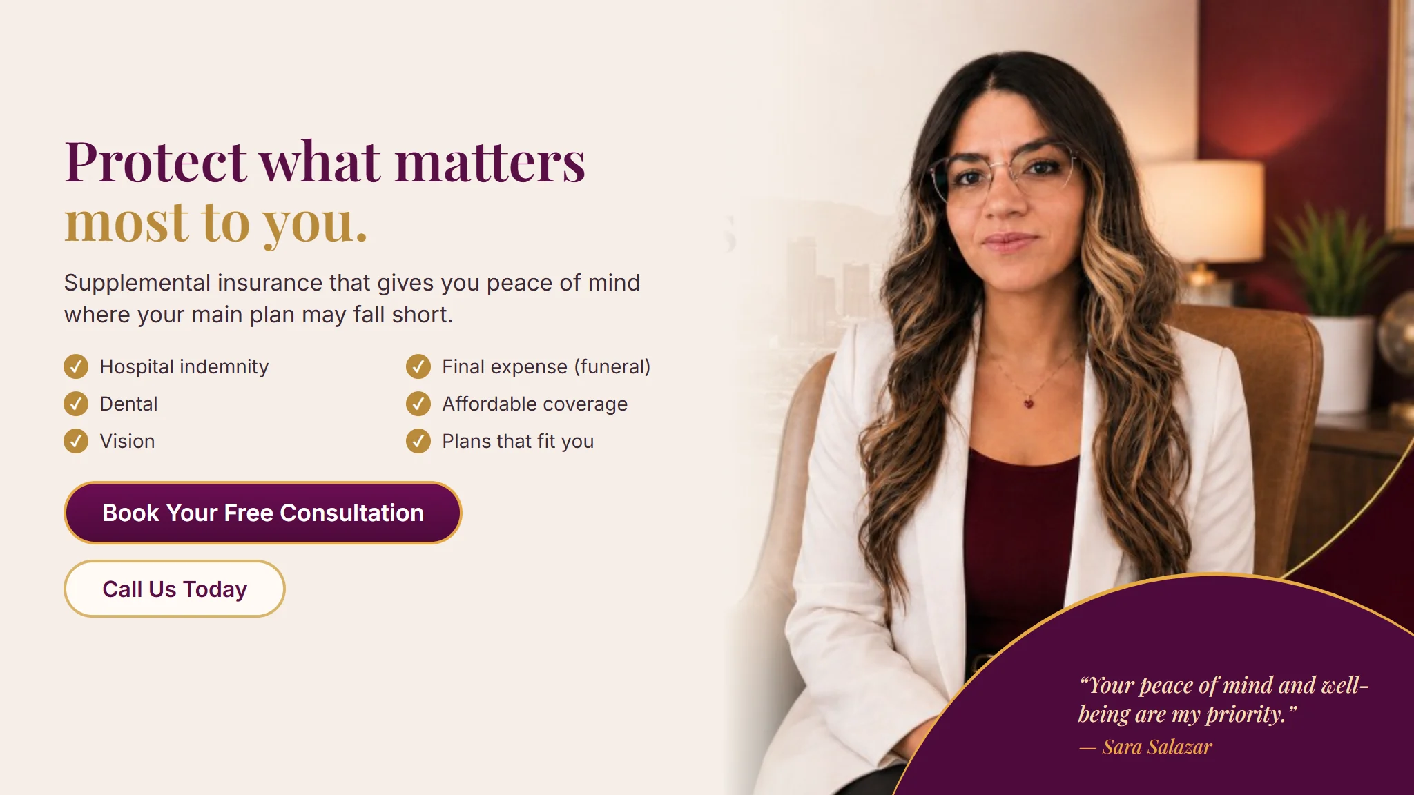 Protect what matters most to you. Supplemental insurance in Las Vegas with Sara Salazar — free consultation.